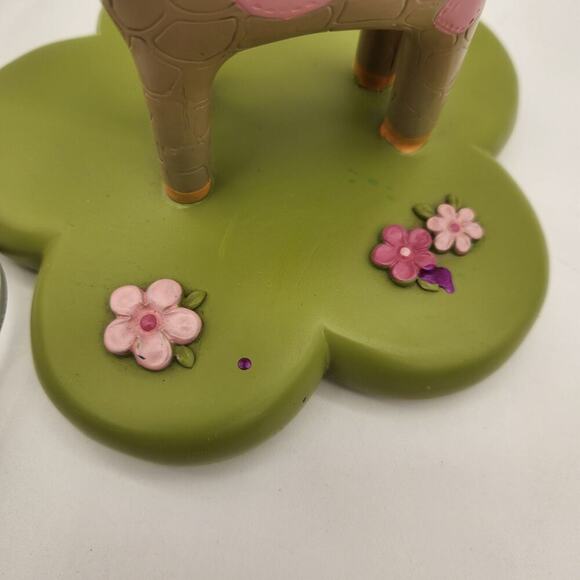 Kids Line Safari Theme Table Lamp Giraffe Monkey Pink Hippo Pink & Green Nursery - Picture 7 of 11